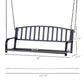 Outsunny 50" Porch Swing Patio Swing Chair Hanging Bench Outdoor Glider Chair with Chain Black