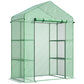 Outsunny 56" x 29" x 77" Walk-in Greenhouse, Mini Greenhouse with 4 Shelves, Roll-Up Door and Weatherized Cover, Clear
