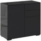 HOMCOM High Gloss Buffet Sideboard with 2 Drawers, 2 Doors and Adjustable Shelf, Kitchen Storage Cabinet with Push Open Design, White