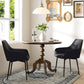 HOMCOM Dining Chairs Set of 2, Linen Upholstery Accent Chair with Back, Armrest, Metal Legs, Dark Grey