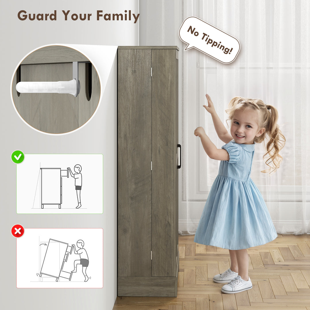 HOMCOM 50" Pantry Storage Cabinet, Farmhouse Kitchen Pantry Cabinet with Doors, Adjustable Shelves, Distressed Grey