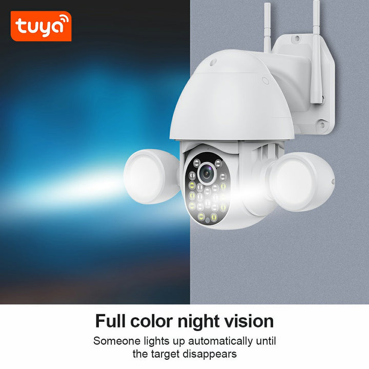 Glomarket Smart Home Security Wifi Camera Color Night Vision Ptz Tuya Floodlight Camera