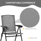 Outsunny Folding Outdoor Bistro Set, Patio Table and Chairs with Reclining Backrest and Round Dining Table, Brown