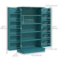 HOMCOM 41" Storage Cabinet, 2-Door Kitchen Pantry Cabinet with 5-tier Shelving, 12 Spice Racks and Adjustable Shelves, Grey