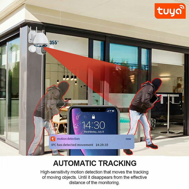 Glomarket Smart Home Security Wifi Camera Color Night Vision Ptz Tuya Floodlight Camera