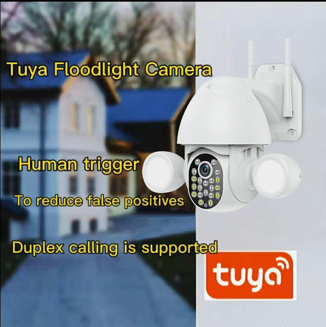 Glomarket Smart Home Security Wifi Camera Color Night Vision Ptz Tuya Floodlight Camera