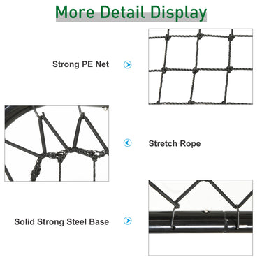 Soozier Soccer Rebounder Net, 3' x 3', Angle Adjustable Baseball Rebounder Net Training Equipment Aid with Quick Folding Design for Teens & Adults, Kickback Target Goal Play