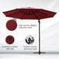 Outsunny 10ft Cantilever Patio Umbrella with 360Â° Rotation, Crank & Cross Base for Garden Deck Pool Backyard, Wine Red