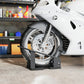 HOMCOM Motorcycle Wheel Chock, 1800 lbs Capacity Heavy Duty Steel Motorcycle Front Wheel Stand for 15"-21" Wheels, Black