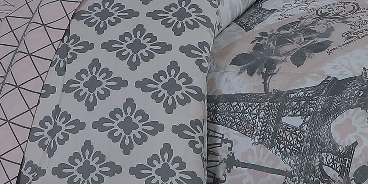 Traditional Jersey Knit Geometric Shapes Comforter Set