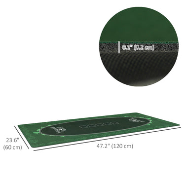 Soozier Poker Table Top Poker Mat for 6 Player, Green