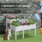 Outsunny 46'' x 34'' x 33'' Elevated Planter Box with Legs, DIY Wooden Raised Garden Bed with Non-woven Liner, Freestanding Plant Stand for Vegetables, Herb and Flowers