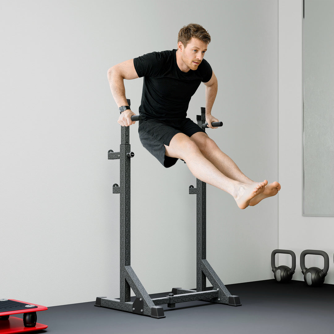 Soozier Adjustable Bench Press Rack, Multi-Function Squat Rack for Home Gym Strength Training, Black