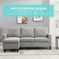 HOMCOM L-Shape Sofa, Modern Sectional Couch with Ottoman, Corner Sofa for Living Room, Light Grey