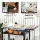 Outsunny 3-Shelf Outdoor Grill Cart Table with Foldable Side Table and Stainless Steel Table Top, Pizza Oven Stand on Wheels