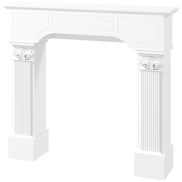 HOMCOM Baroque Fireplace Mantle, Freestanding Fireplace Surround for Electric Fireplaces, 43.25 Inch x 42.75 Inch, White