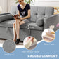 HOMCOM Pull Out Sofa Bed, Sleeper Sofa Couch with USBâ€‘A+C, Small Linen Loveseat Futon Couch for Living Room, Grey