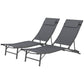Outsunny Folding Chaise Lounge Chair Set of 2, Reclining Outdoor Lounge Chair Set with Quick Drying Pad Headrest Side Pocket, Tanning Chair Set for Beach Garden Pool, Light Grey