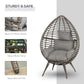 Outsunny Wicker Egg Chair with Trapezoidal Cushion 352lbs Capacity Rattan Egg Chair for Backyard Garden Coffee Brown