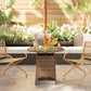 Outsunny 31.5" Outdoor Round Patio Table with Umbrella Hole, Bistro Coffee Table with Tempered Glass Top for Garden, Brown
