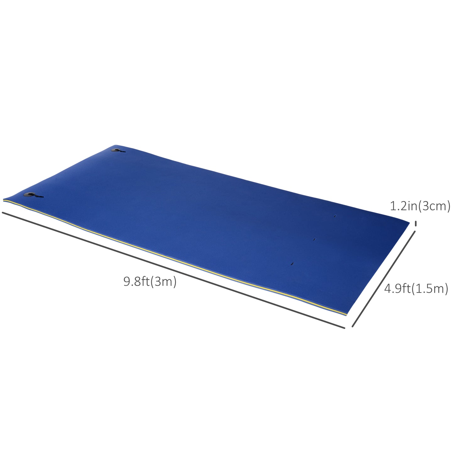 HOMCOM 10' x 5' Roll-Up Pool Float Pad for Lakes, Oceans, & Pools, Water Mat for Playing, Relaxing & Recreation, Yellow