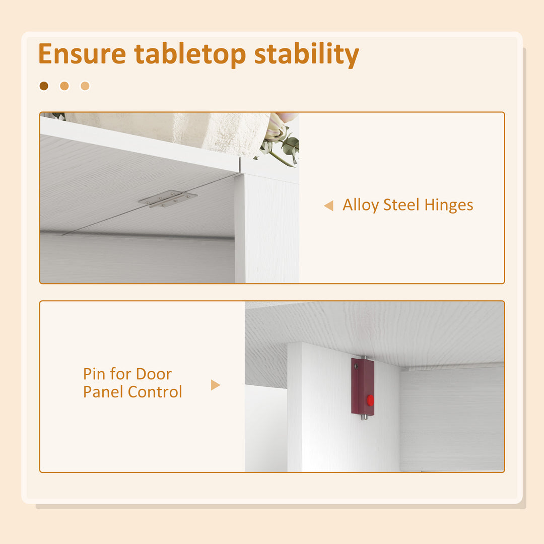 HOMCOM Oval Folding Dining Table, Space Saving Drop Leaf Kitchen Table for Dining Room, Living Room, Distressed Brown