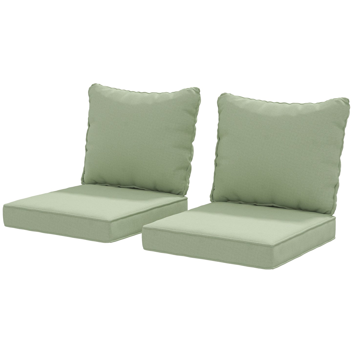 Outsunny 4-Piece Seat Cushion Pillows Replacement, Patio Chair Cushions Set with Back for Indoor Outdoor, Turquoise