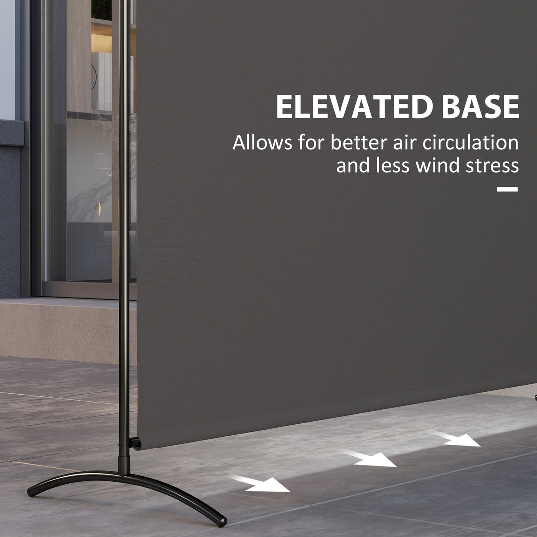 Outsunny Single Panel Room Divider, UV30+ Privacy Screen, Indoor Outdoor Privacy Panel with Stable Base, Black