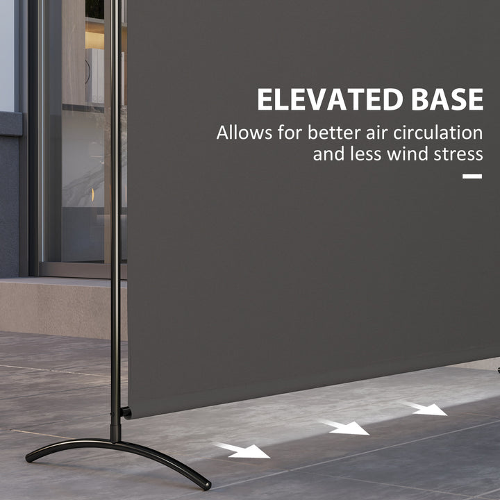 Outsunny Single Panel Room Divider, UV30+ Privacy Screen, Indoor Outdoor Privacy Panel with Stable Base, Black