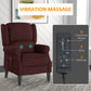HOMCOM Massage Recliner Chair for Living Room, Push Back Recliner Sofa, Suede Wingback Reclining Chair with Extendable Footrest, Wood Legs, Remote Control, Side Pockets, Black