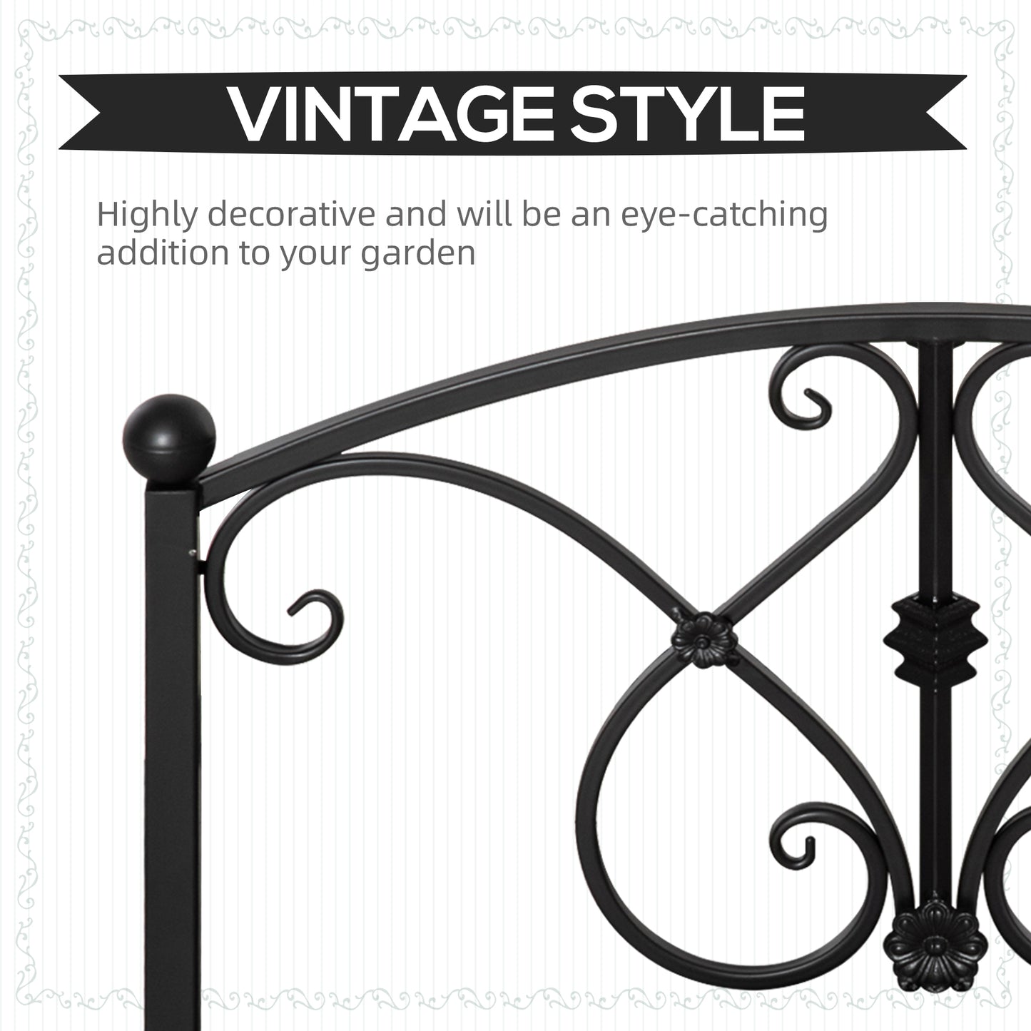 Outsunny Garden Bridge 3.3FT, Decorative Classic Backyard Pond Bridge with Safety Railings Brown