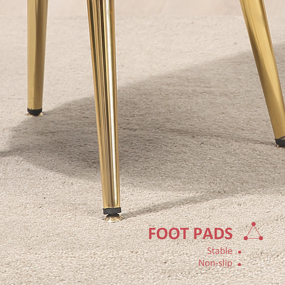 HOMCOM Modern Accent Chair, Velvet-Touch Fabric Leisure Club Chair with Gold Metal Legs for Bedroom, Yellow