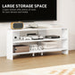 HOMCOM Corner TV Stand, Modern TV Table with 2 Open Shelves for 47 Inch TV, Entertainment Center for Living Room, White