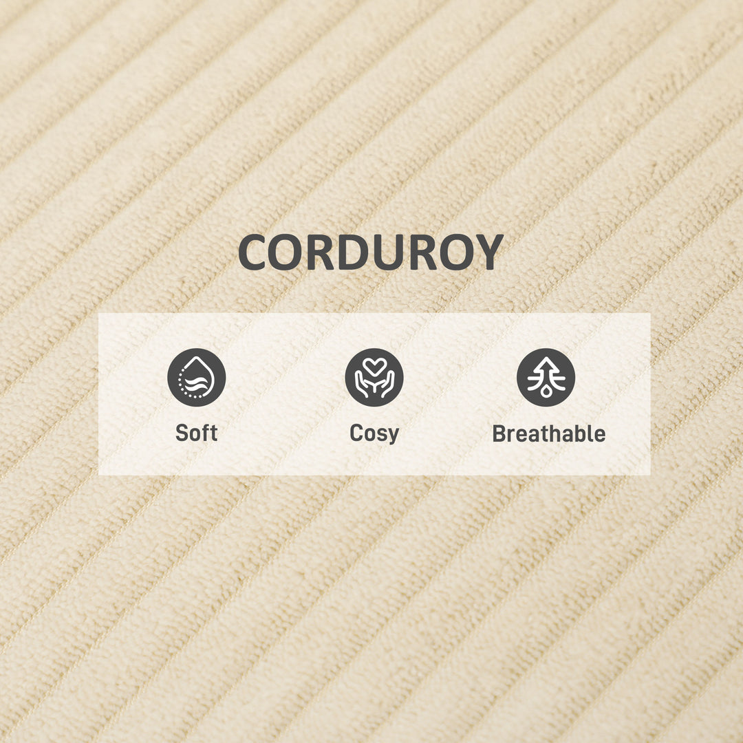 HOMCOM Corduroy Accent Chair Armchair with Wide Seat and Soft Padded Armrests for Reading, Bedroom, Dark Grey