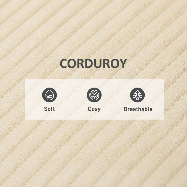 HOMCOM Corduroy Accent Chair Armchair with Wide Seat and Soft Padded Armrests for Reading, Bedroom, Dark Grey