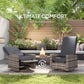 Outsunny Outdoor Rattan Wicker Lounge Chair with Footrest & Soft Cushion for Patio, Garden, Backyard, Sky Blue
