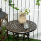 Outsunny Ð¤23.6" Round Outdoor Side Table, Cast Aluminum Frame Patio Coffee Side Desk for Patio, Garden, Balcony, Bronze