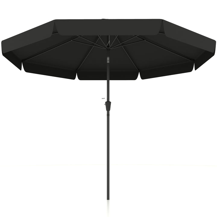 Outsunny 8.5 ft Outdoor Market Table Umbrella, Round Patio Umbrella with Tilt and Crank for Garden, Backyard, Deck, Wine Red