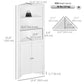 kleankin Tall Bathroom Storage Cabinet, Corner Cabinet with Doors, Linen Cabinet with Doors and 3-Tier Shelves, White