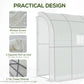 Outsunny 7' x 4' x 7' Outdoor Lean-to Walk-in Garden Greenhouse with Roll-Up Door Hot House for Plants Herbs Vegetables, White