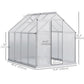 Outsunny 6' x 12' x 6.5' Walk-in Greenhouse, Polycarbonate Greenhouse with Adjustable Roof Vent, Base, Sliding Door, Clear