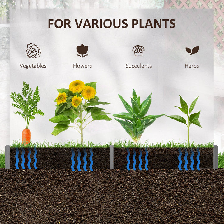 Outsunny 39" x 36" Screwless Hexagon Planter Box, Raised Garden Bed, Herb Garden for Vegetables, Flowers, Grey