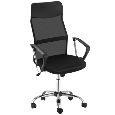 HOMCOM Ergonomic Mesh Office Chair, High Back Computer Desk Chair with Adjustable Height, Tilt Function, Armrest, 360° Swivel for Home Office, Black