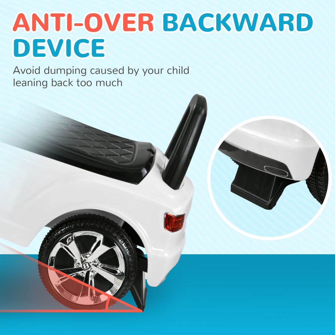 Qaba Bentley Bentayga Licensed Baby Car Foot To Floor with Horn Music, Under-Seat Storage, for 18-36 Months, White