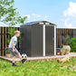 Outsunny 5ft x 4ft Garden Metal Storage Shed, Tool Storage Shed with Top Vents, Sliding Door, Sloped Roof and Foundation Kit for Garden, Patio, Lawn, Dark Grey