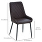 HOMCOM Upholstered Kitchen Chairs, Modern Dining Chairs Set of 2 with Diamond Tufting and Steel Legs for Dining Room, Black