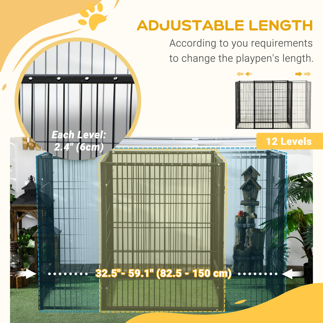 PawHut 6 Panel 32.5" - 59" x 40" Dog Playpen, Heavy Duty Pet Playpen for Indoor Outdoor, Small Medium and Large Dogs