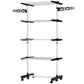 HOMCOM Garment Drying Rack Stainless Steel Folding Clothes Hanging Rack with Side Wings Castors for Indoor Outdoor Grey