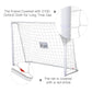 Soozier 6ft x 4ft Soccer Goal Net with Metal Frame, PE Mesh, Ground Stakes, Easy Assembly, Yellow