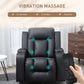HOMCOM Swivel Massage Recliner Chair Rocker, Overstuffed Manual Reclining Sofa, PU Leather Rocking Chair with Side Pockets, Cup Holders, for Living Room, Nursery, Brown